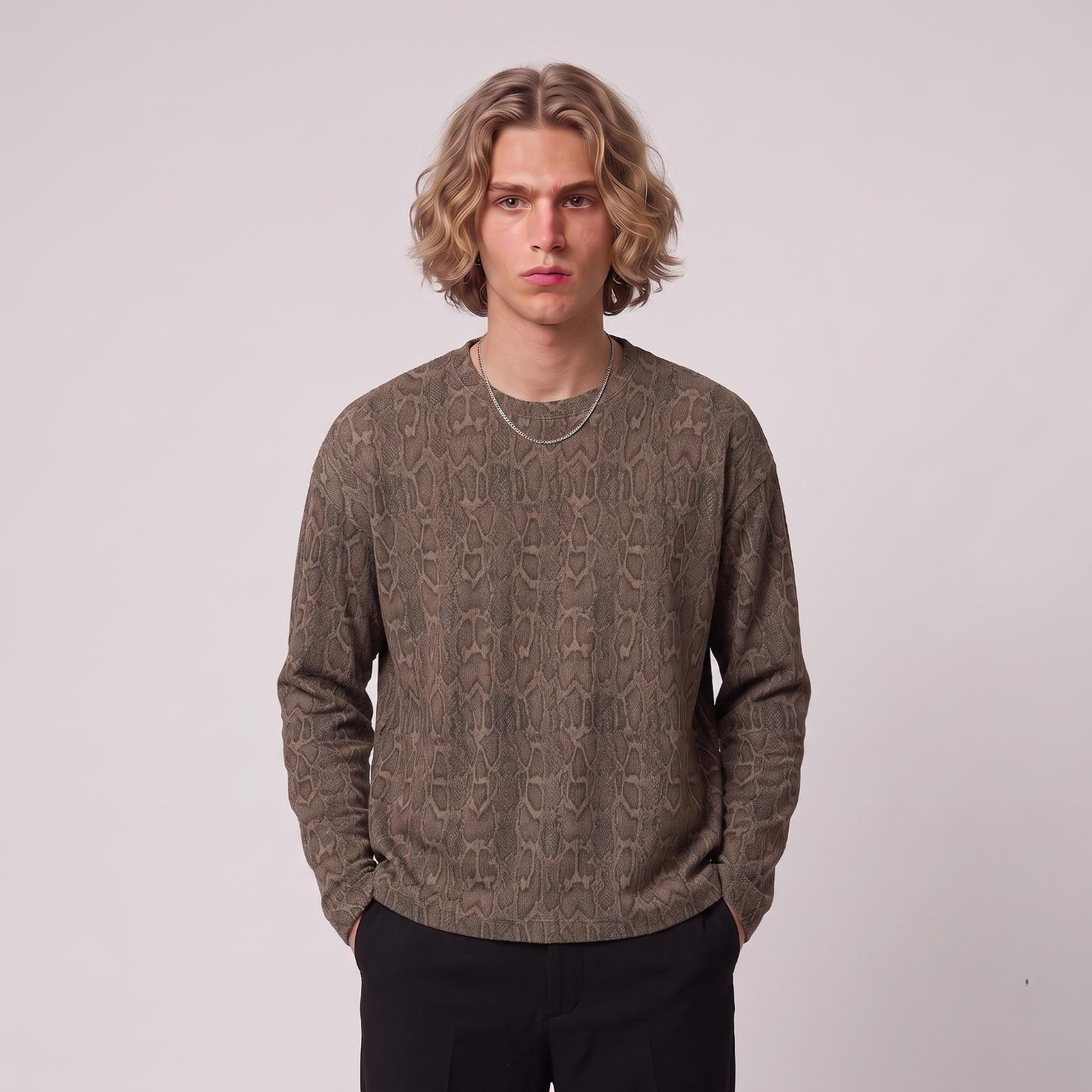 Textured Python Long-Sleeve