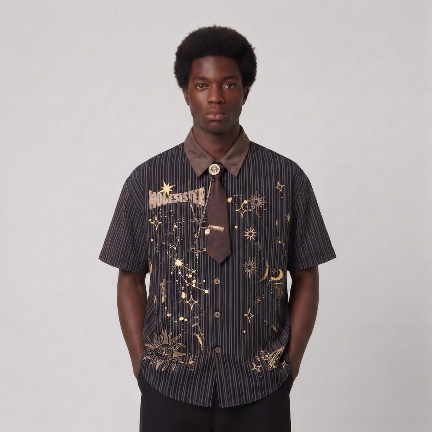 Celestial Pinstripe Short-Sleeve Shirt