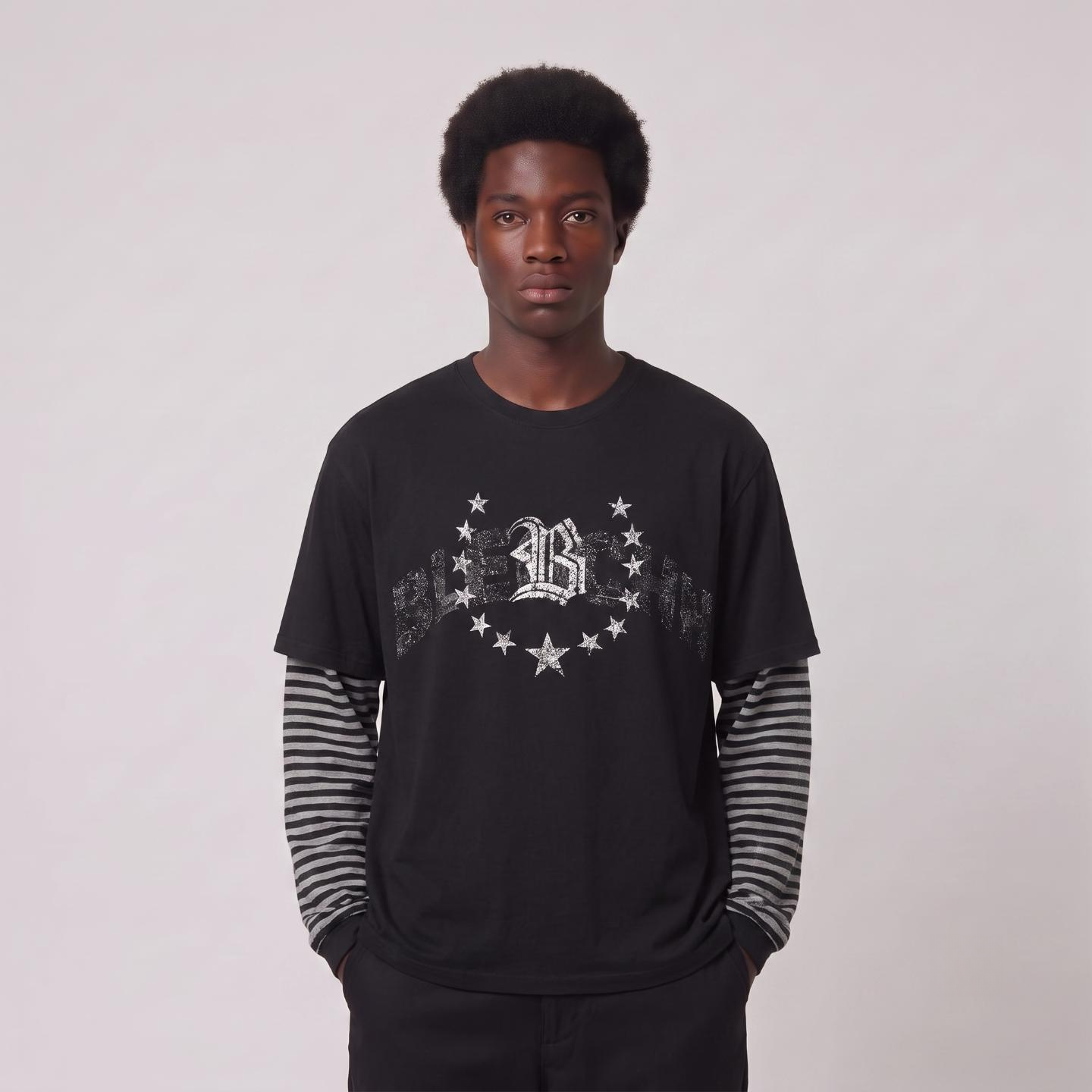 Double-Sleeve Star Graphic Long-Sleeve