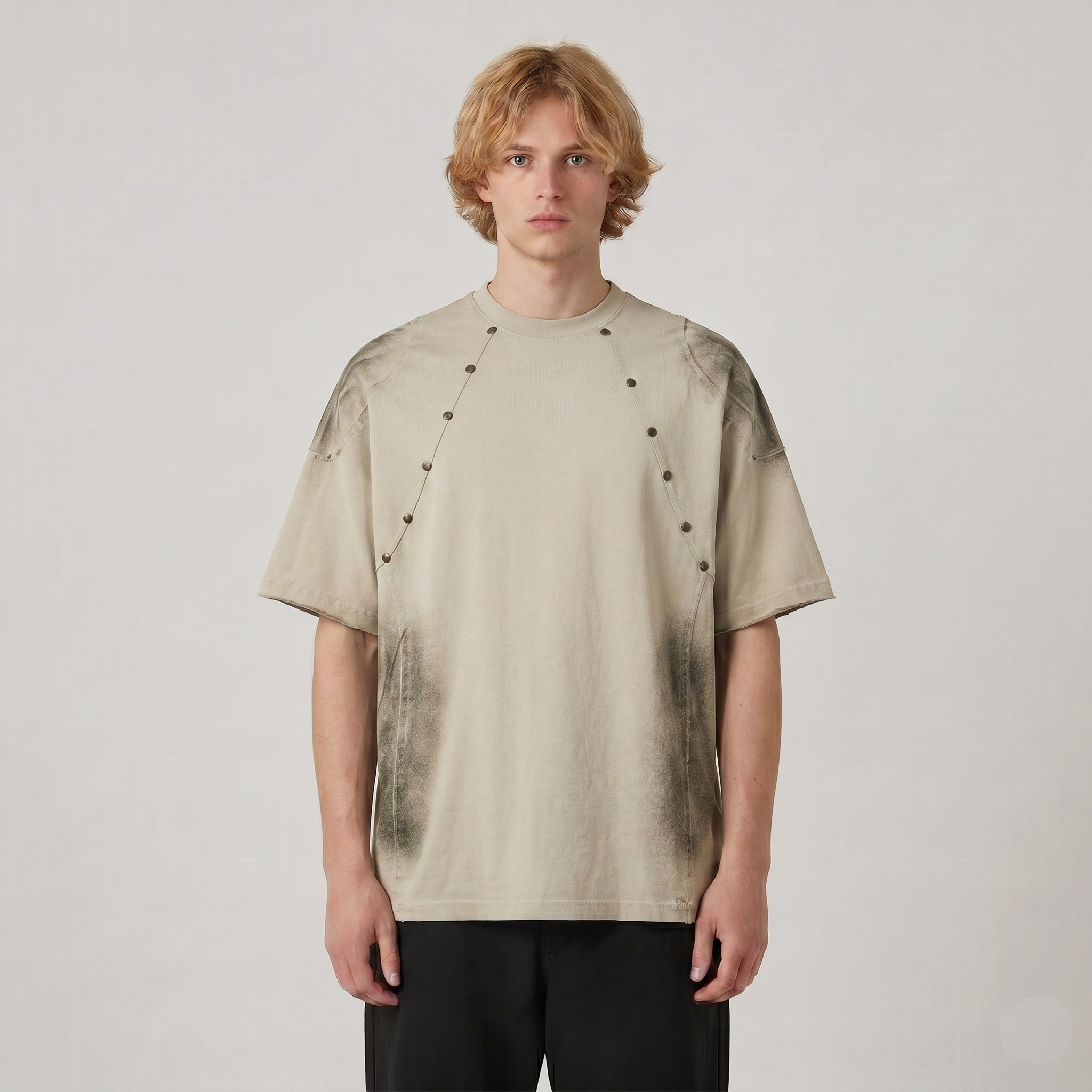 Panel-Rivet Boxy T-shirt