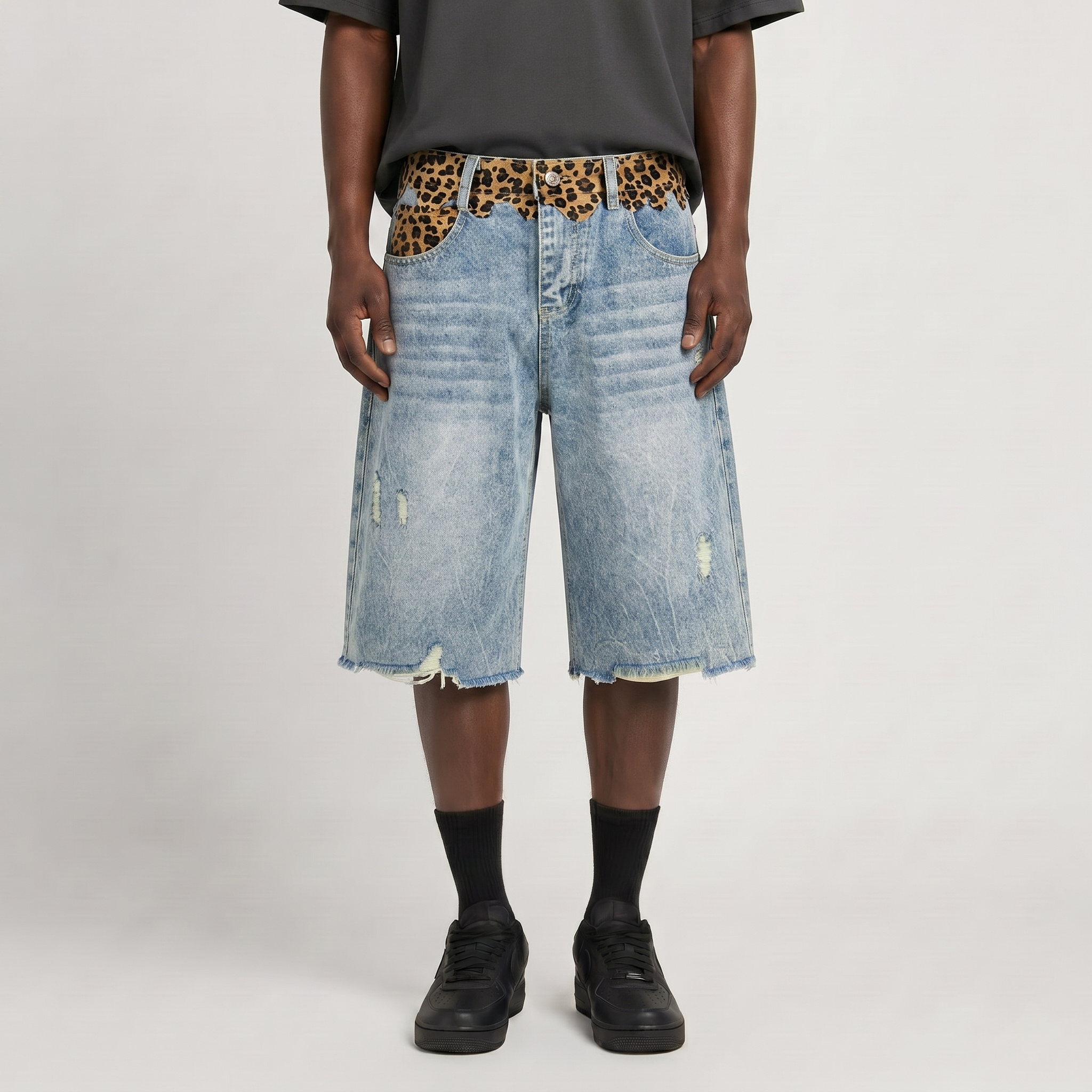 Wild-Yoke Wide-Leg Shorts