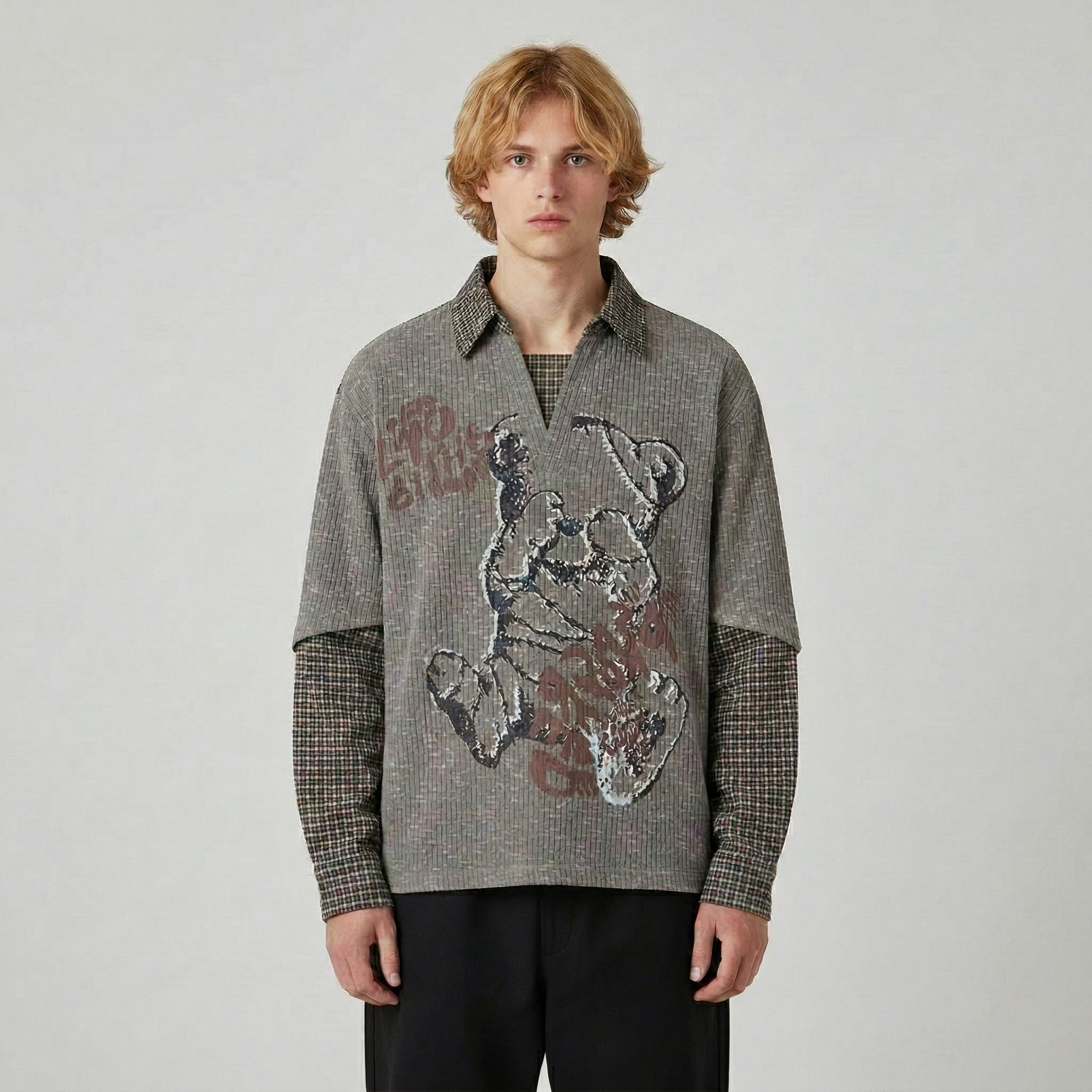 Deconstructed Plaid Polo